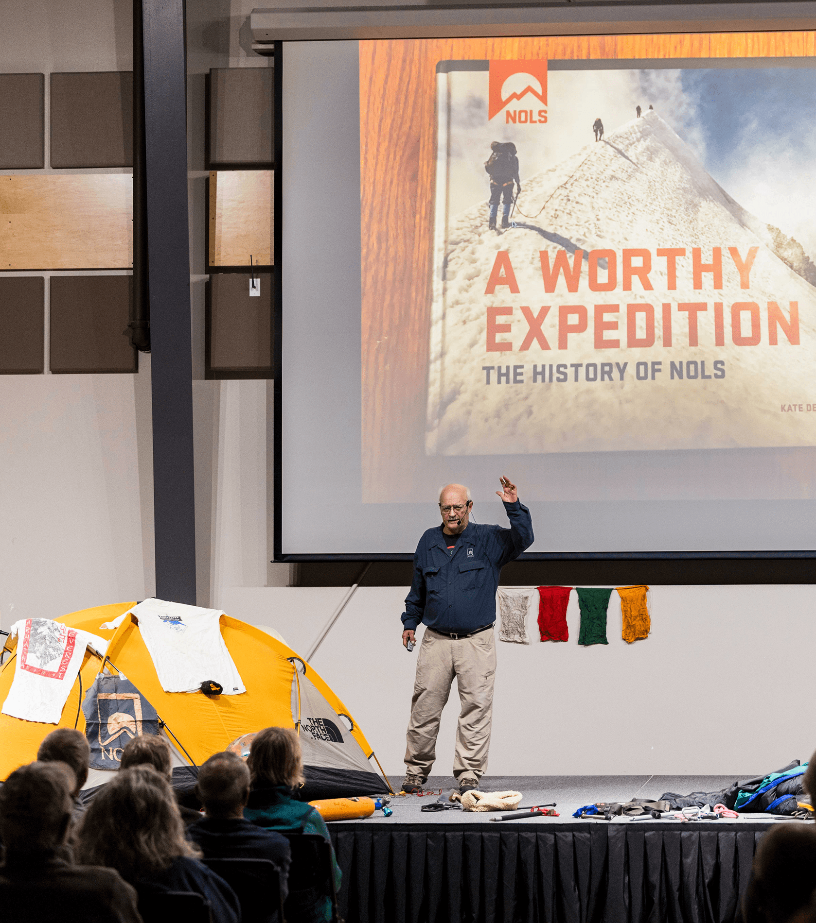 Audience listening to outdoor adventure talk